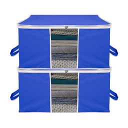 Kuber Industries Blue 2-Pcs Large Underbed Storage Bag-image-14