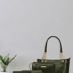 Bagsy Malone Set Of 4 Textured Structured Vegan Leather Shoulder Bag-7