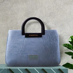 ESBEDA Blue Self Design Handheld Bag-9