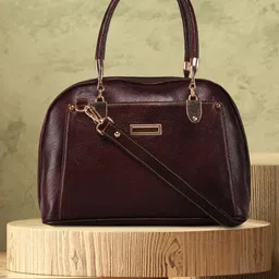 GENWAYNE Women Brown Leather Structured Handheld Bag-47