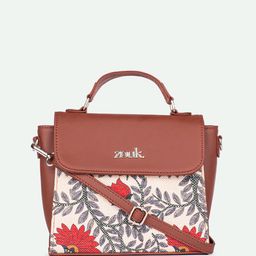 ZOUK Nawabi Couture Floral Printed Structured Handheld Bag-image-97