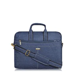 LOREM Unisex Blue Textured Laptop Bag-14