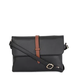 Fastrack Black PU Structured Sling Bag-13