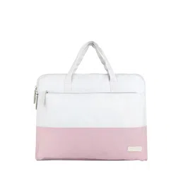 PROBUS Unisex Pink & White Colourblocked Laptop Bag-image-8
