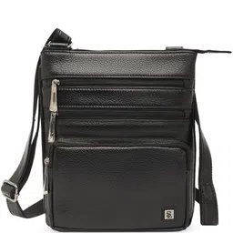 Stamp Textured Leather Structured Sling Bag-13