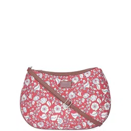 ZOUK Floral Printed Structured Jute Sling Bag-6