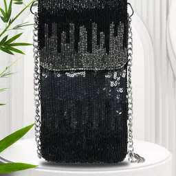 MARKQUES Embellished Suede Sequined Structured Sling Bag image 1