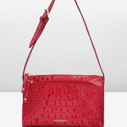 Hidesign Croc Textured Leather Shoulder Bag-49