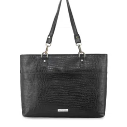 Toteteca Black Textured Structured Handheld Bag image 1