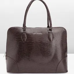 Lino Perros Women Croc Textured Structured Laptop Shoulder Bag-32