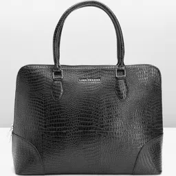 Lino Perros Women Croc Textured Structured Laptop Shoulder Bag-1