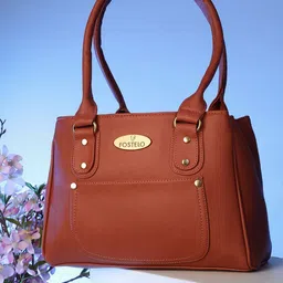 Fostelo Rose Gold PU Structured Shoulder Bag-image-61