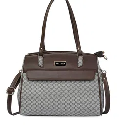 Bellissa Cream-Coloured Geometric PU Structured Shoulder Bag-41