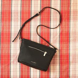 Accessorize London Faux Leather Zip Sling Bag-49