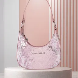 Lino Perros Women Pink Animal Printed PU Structured Shoulder Bag-14