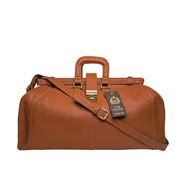 Hidesign Men Tan Brown Solid Leather Safari Duffel Bag-image-21