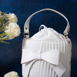 HAUTE SAUCE by Campus Sutra White PU Bucket Handheld Bag-58