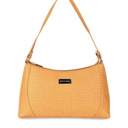 Bellissa Mustard Yellow Animal Textured PU Structured Shoulder Bag-9