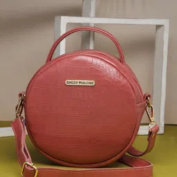 Bagsy Malone Red PU Shopper Handheld Bag with Applique-4