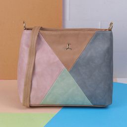 Mochi Colourblocked Oversized Structured Sling Bag-82