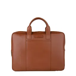 ARCADIO Unisex Tan Textured Leather Laptop Bag-54