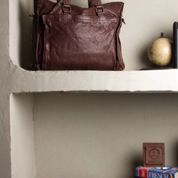 ART N VINTAGE Unisex Texture Leather 18 Inches Laptop Bag-16