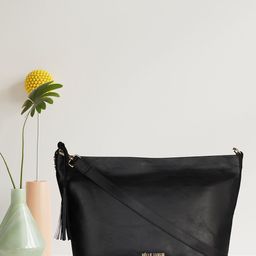 PELLE LUXUR Women Black Leather Structured Hobo Bag-image-11