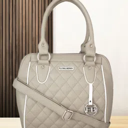 FLYING BERRY Textured Structured PU Satchel with Quilted image 1