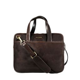 CALFNERO Men Brown Genuine Leather Business Portfolio Messenger Bag-image-29