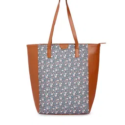 TEAL BY CHUMBAK Floral Printed Tote Bag-3
