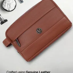 WildHorn Textured Leather Toiletry Travel Bag-image-1