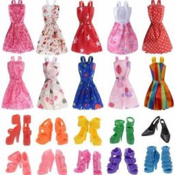 Doll Fashion Dress (Pack of 10 Pcs) & Doll Shoes (Pack of 10 Pair) (Combo Pack)-23