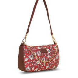 ZOUK Floral Printed Structured Baguette Bag Handbags image 3