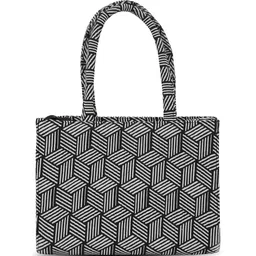 LEKHX Geometric Printed Structured Oversized Water Resistance Canvas Tote Bag image 3