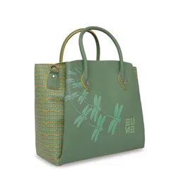 EUME Green Textured Oversized Structured Handheld Bag image 2