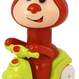 Press N Go Monkey-Colorful Press and Go Friction scooter Multicolor-Pack of 1 Rattle-6