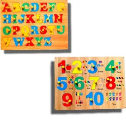 Combo Of Colorful Capital ABC with Numeric 123 Puzzle Board for kids-17