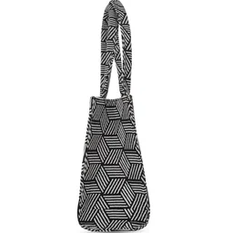 LEKHX Geometric Printed Structured Oversized Water Resistance Canvas Tote Bag image 4