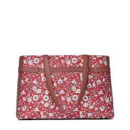ZOUK Floral Printed Structured Tote Bag image 4