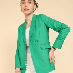 allen solly Women Solid Double Breasted Casual Blazer-picture-37