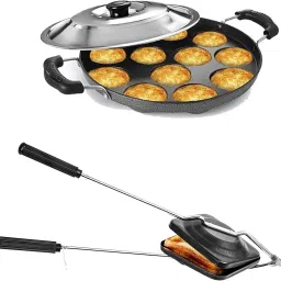 Sandwich Gas Toaster Regular & 12 Cavity Appam Patra with Stainless Steel Lid K5 Toast-image-22