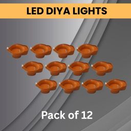 Water Sensor Diya LED Water Diyas for Diwali Home & Office Décor Pack of 12 W248 Plastic (Pack of 12) Table Diya Set-image-98