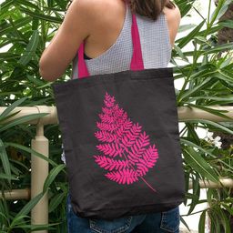 Doodle Eco-Friendly Reusable Cotton Fern Canvas Zipper Tote Bag-37