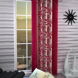 213 cm (7 ft) Polyester Semi Transparent Door Curtain Single Curtain-19