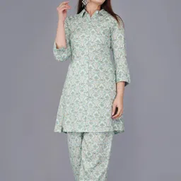 mintmarie Women Night Suit Set Green Printed-picture-28