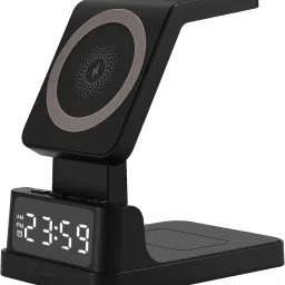 MARS 15W 4 in 1 Wireless Charger Stand With Alarm for iPhone Airpods Apple Watch Charging Pad-image-49