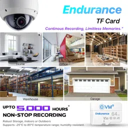 EVM ENTF/64GBU3 Endurance 64 GB TF Card Class 10 100 MB/sMemory Card Compatible with Camera image 3