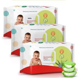 Pack of 3 Wet Wipes (72 leaf each) Moisturising Wipes with Aloe Vera Lid WIP6.1-image-30