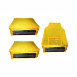 ATORAKUSHON Yellow Set of 3 Reusable Clothes Storage Bags Wardrobe Organisers-69