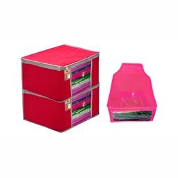 atorakushon Pink 3 Pieces Reusable Multi-Utility Organisers-3